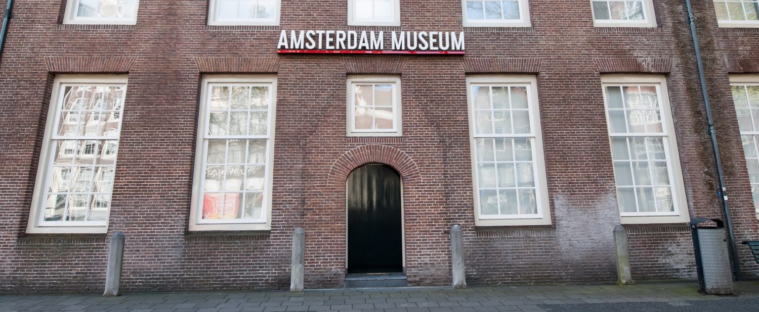 Amsterdam Museum facade in Amsterdam, Netherlands.